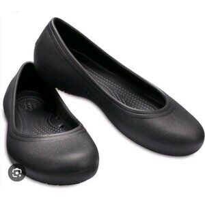 Crocs at Work Shoes Ballet Flats Women's 8 Black Casual Slip Resistant Comfort